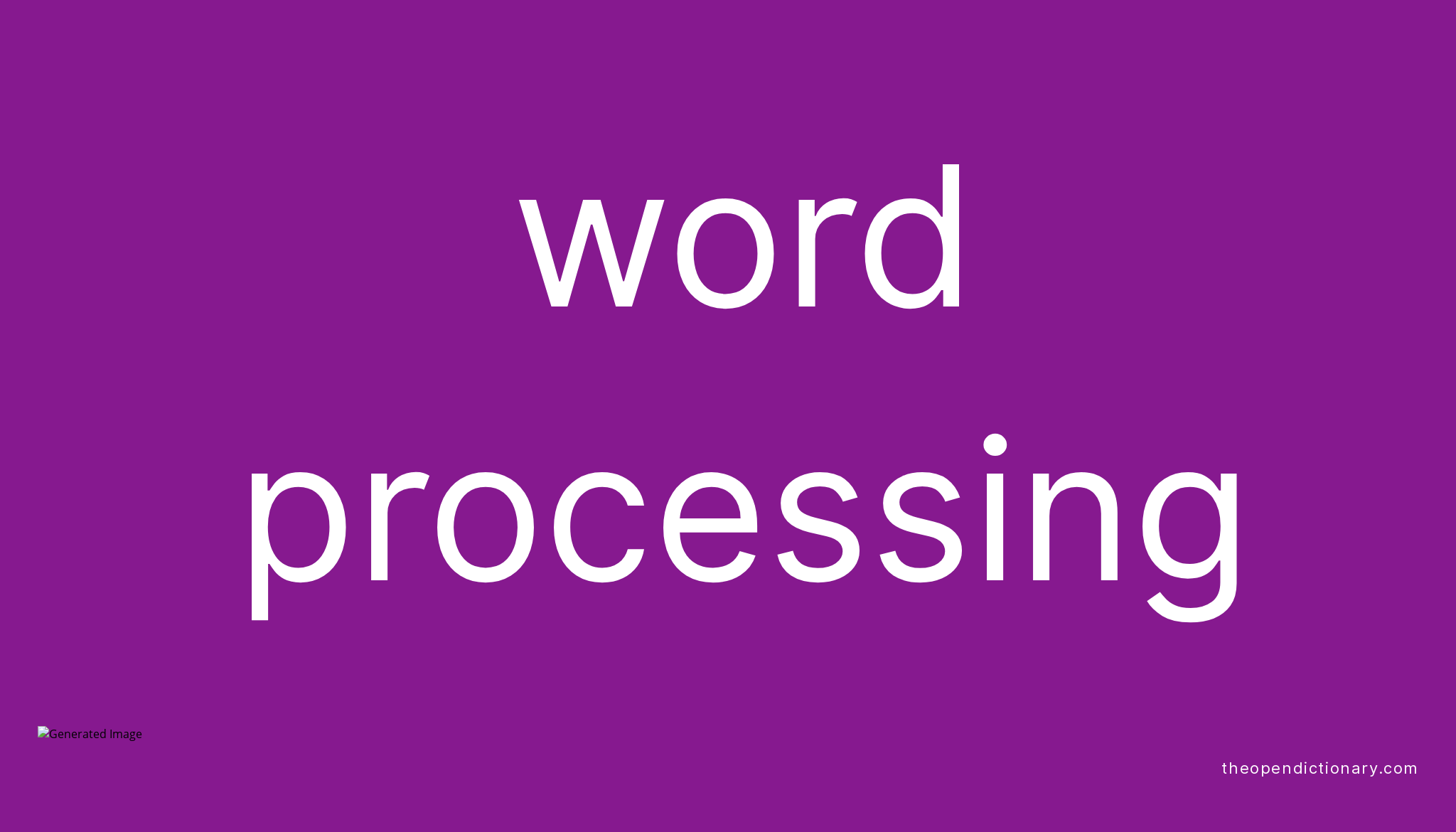 What Is The Purpose Of Word Processing Program